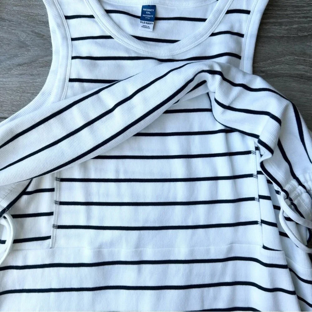 NWT Old Navy Maternity Striped Sleeveless Rib-Knit Nursing Dress - Picture 8 of 16